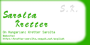 sarolta kretter business card